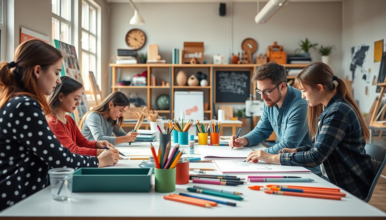 Students working in research laboratory